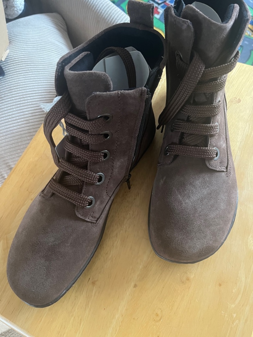 Groundies Barefoot Brown Suede Lace-Up Boots